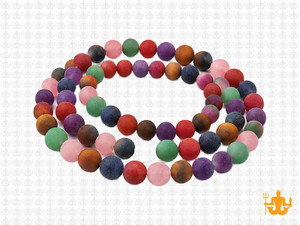 6mm Matte 7 Chakra Round Beads 15.5", Natural [6m53m]
