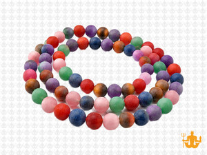 6mm Matte 7 Chakra Round Beads 15.5", Natural [6m54m]