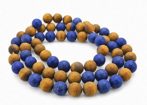 6mm Matte Amethyst, Lapis, Tiger Eye Round Beads 15.5", Natural [6x92m]