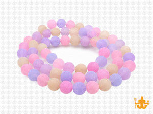 6mm Matte Mixing Jade & Quartz Round Beads 15.5", dyed [6x94m]