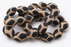 10mm Matte Tibetan Dzi Agate Oval Beads 15.5" natural [10m74m]
