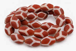 12mm Matte Tibetan Dzi Agate Oval Beads 15.5" natural [12m75m]