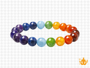 6mm 7 Chakra Bracelet 7.5", Natural [b2m55]