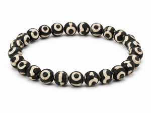 6mm Tibetan Dzi  Agate Bracelet 7.5" natural  [b2m71]