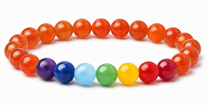 8mm 7 Chakra Bracelet 7.5", Natural [b3m51]