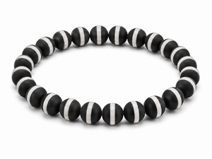 8mm Tibetan Dzi  Agate Bracelet 7.5" natural  [b3m72]