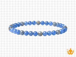 4mm Blue Calcite Bracelet 7.5", Natural [b1m6]