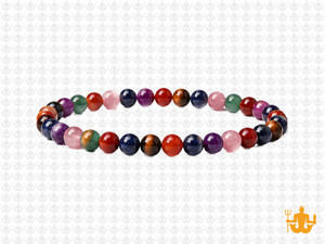 4mm 7 Chakra Bracelet 7.5", Natural [b1m53]