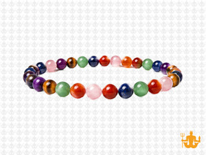4mm 7 Chakra Bracelet 7.5", Natural [b1m54]