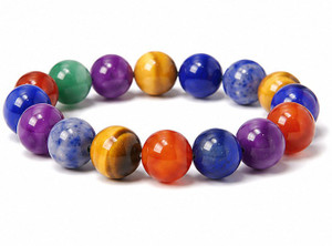 10mm 7 Chakra Bracelet 7.5", Natural [b4m56]