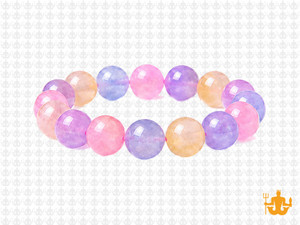 10mm Mixing Jade & Quartz Bracelet 7.5", dyed [b4x94]