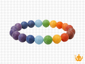 6mm Matte 7 Chakra Bracelet 7.5", Natural [b2m55m]