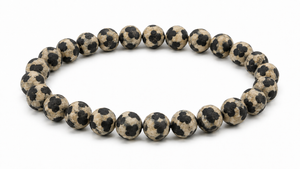 6mm Matte Tibetan Dzi Agate Bracelet 7.5" natural [b2m70m]