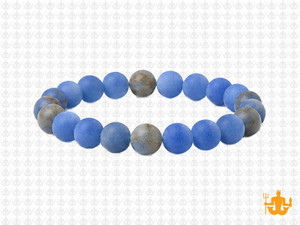 8mm Matte Blue Calcite Bracelet 7.5", Natural [b3m6m]