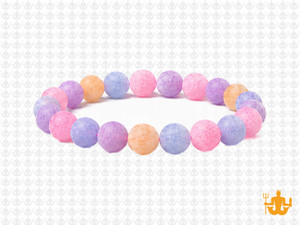 8mm Matte Mixing Jade & Quartz Bracelet 7.5", dyed [b3x94m]
