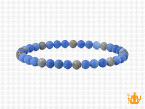 4mm Matte Blue Calcite Bracelet 7.5", Natural [b1m6m]