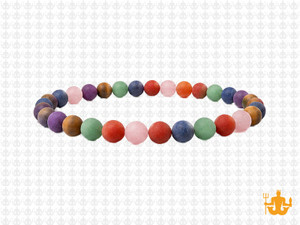4mm Matte 7 Chakra Bracelet 7.5", Natural [b1m54m]