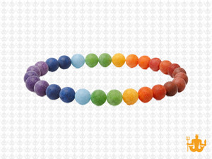 4mm Matte 7 Chakra Bracelet 7.5", Natural [b1m55m]