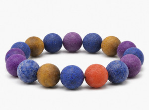 4mm Matte 7 Chakra Bracelet 7.5", Natural [b1m56m]