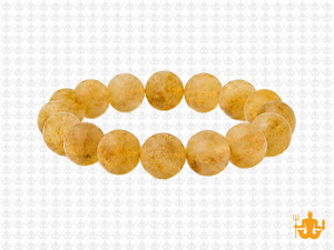 10mm Matte Golden Rutilated Bracelet 7.5", Natural [b4m7m]