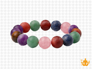 10mm Matte 7 Chakra Bracelet 7.5", Natural [b4m53m]