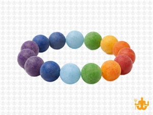 10mm Matte 7 Chakra Bracelet 7.5", Natural [b4m55m]