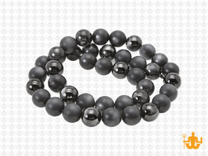 8mm Black Agate Polish & Matte Round Beads 15.5" [8x8]