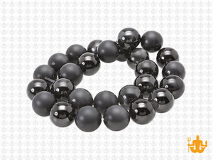 10mm Black Agate Polish & Matte Round Beads 15.5" [10x8]