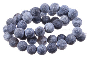 14mm Black Spider Agate Beads 15.5" dyed [14f31k]