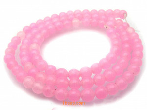 4mm Pink Jade Round Beads 15.5" dyed [4c60]