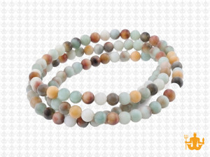 4mm Matte Gold Black Amazonite Round Beads 15.5" natural [4r36m]
