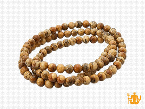 4mm Matte Picture Jasper Round Beads 15.5" natural [4b26m]