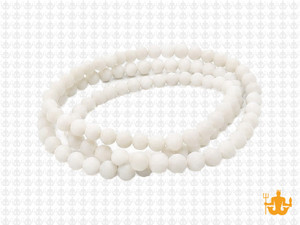 4mm Matte White Quartz Round Beads 15.5" [4a76m]