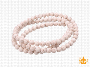 4mm Matte White Turquoise Round Beads 15.5" stabilized [4d23m]