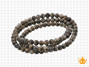 4mm Matte Black Fire Agate Round Beads 15.5" dyed [4f17m]