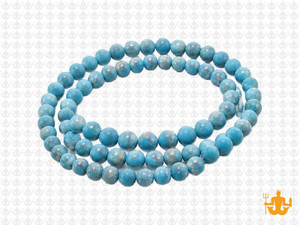 4mm Matte Blue Sea Sediment Round Beads 15.5" dyed [4r55bm]