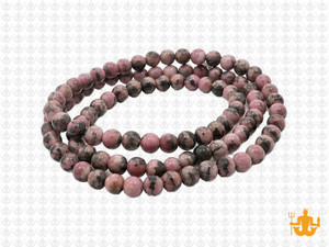 4mm Matte Rhodonite with Matrix Round Beads 15.5" natural [4r14m]