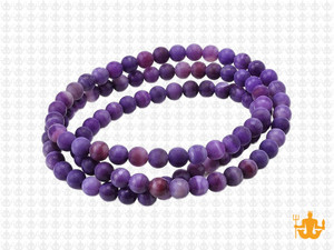 4mm Matte Purple Banded Agate Round Beads 15.5" dyed [4f24m]