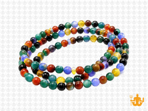 4mm Mix Agate Round Beads 15.5" dyed [4d29]