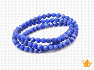 4mm Matte Lapis Sea Sediment Round Beads 15.5" dyed [4r55lm]