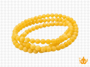 4mm Matte Yellow Chalcedony Round Beads 15.5" dyed [4b92m]
