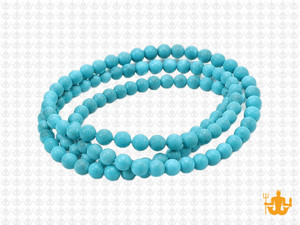 4mm Matte Blue Turquoise Round Beads 15.5" stabilized [4d24m]