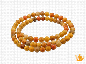 4mm Matte Yellow Fire Agate Round Beads 15.5" heated [4f17ym]