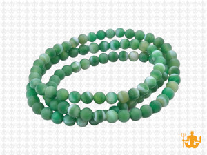 4mm Matte Green Banded Agate Round Beads 15.5" dyed [4f23m]