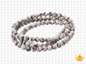 4mm Matte Zebra Agate Round Beads 15.5" natural [4r43am]