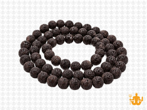 6mm Matte Volcano Black Lava Round Beads 15.5" natural [6d50m]