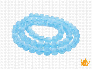 6mm Matte Aquamarine Round Beads 15.5" synthetic [6a34m]