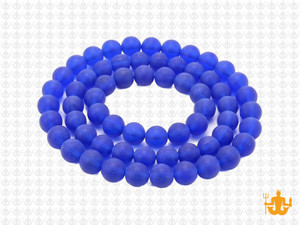 6mm Matte Blue Quartz Round Beads 15.5" synthetic [6a36m]