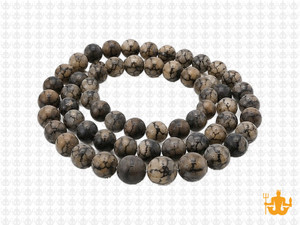 6mm Matte Black Fire Agate Round Beads 15.5" dyed [6f17m]