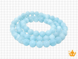 6mm Matte Aqua Quartz Round Beads 15.5" synthetic [6a70m]